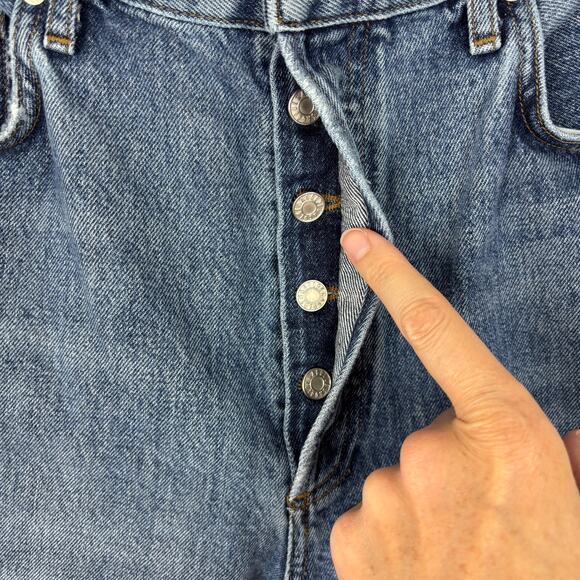 AGOLDE High Rise Straight Leg Jeans *NO SIZE OR TAGS* button fly 33 x 29.5 - Picture 8 of 10